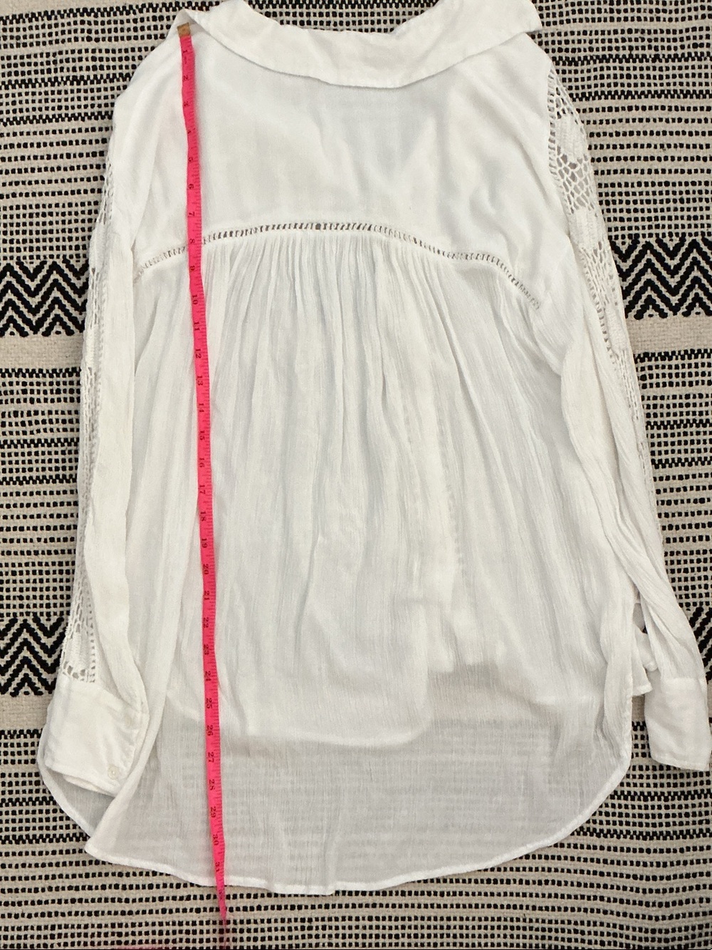 Free People Katie bird White Crochet-Detail Button Down Shirt - Picture 6 of 10